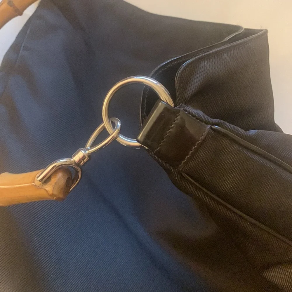 Gucci with Bamboo handle nylon and leather